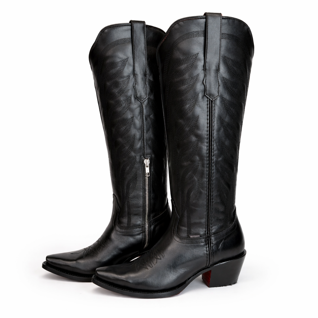 Bota Vaquera Alta Dallas Negro Imperial