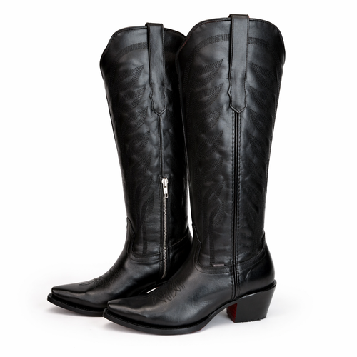 Bota Vaquera Alta Dallas Negro Imperial